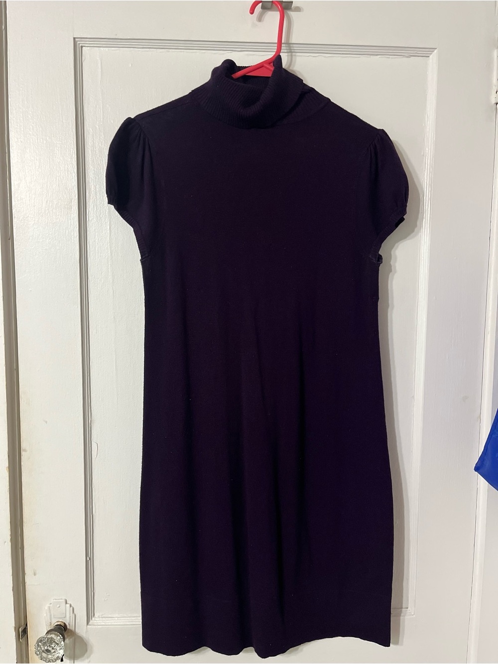 No Boundaries Purple Short-Sleeve Turtleneck Dress